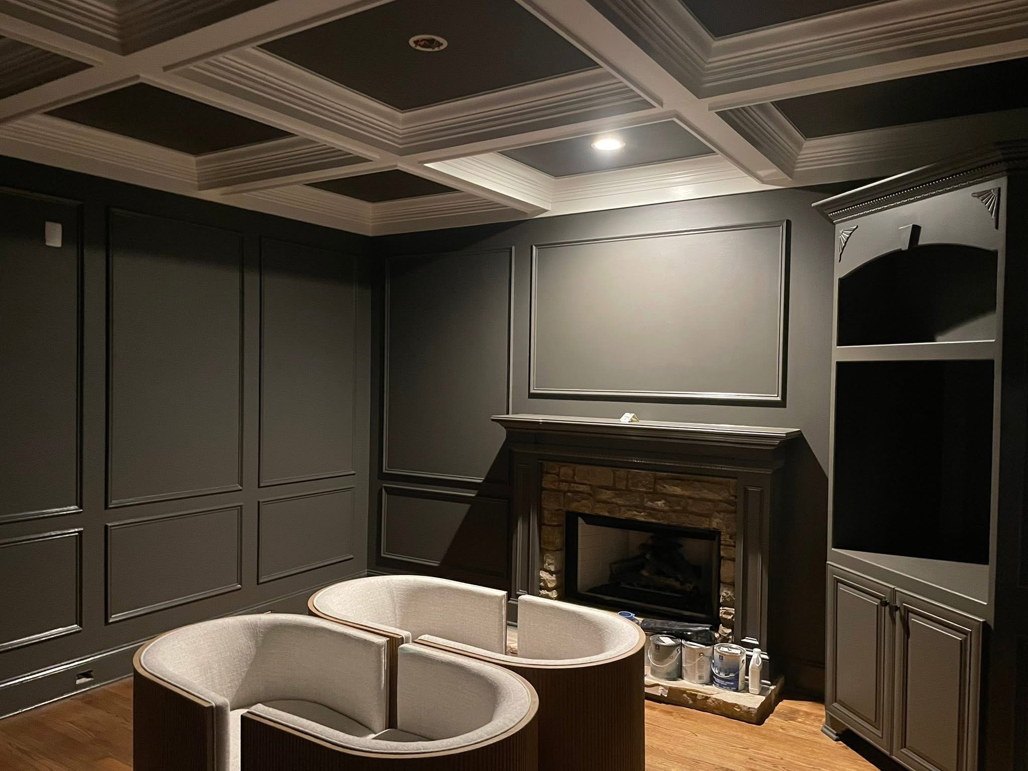 Interior painting and custom trim work.